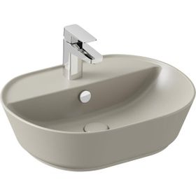 VitrA 7428b020-0001 55 cm Mat Bej Geo Oval Batarya Delikli Çanak Lavabo