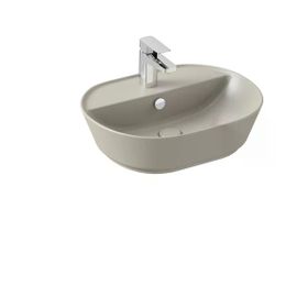 VitrA 7428b020-0001 55 cm Mat Bej Geo Oval Batarya Delikli Çanak Lavabo