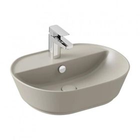 VitrA 7428b020-0001 55 cm Mat Bej Geo Oval Batarya Delikli Çanak Lavabo