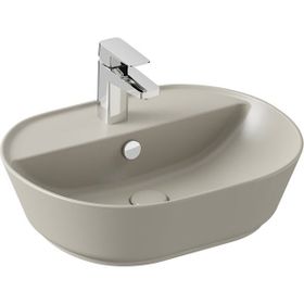 VitrA 7428b020-0001 55 cm Mat Bej Geo Oval Batarya Delikli Çanak Lavabo
