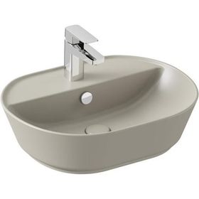 VitrA 7428b020-0001 55 cm Mat Bej Geo Oval Batarya Delikli Çanak Lavabo