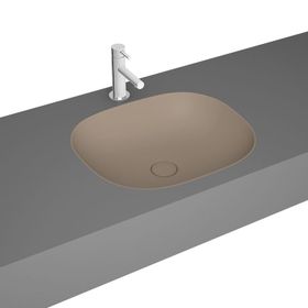 Vitra 7810B474-1083 Plural Kare 45 cm Mat Kil Beji Tezgah Altı Lavabo