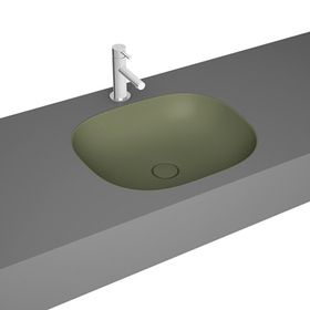 Vitra 7810B475-1083 Plural Kare 45 cm Mat Yosun Yeşili Tezgah Altı Lavabo