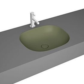 Vitra 7810B475-1083 Plural Kare 45 cm Mat Yosun Yeşili Tezgah Altı Lavabo