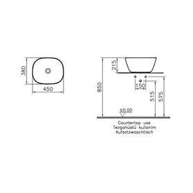Vitra 7811B483-0016 45 cm Mat Siyah Plural Yüksek Çanak Lavabo