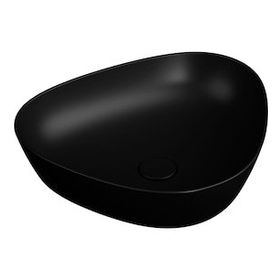 Vitra 7812B483-0016 Plural Üçgen Alçak Çanak Mat Siyah 47 cm Lavabo
