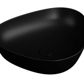 Vitra 7812B483-0016 Plural Üçgen Alçak Çanak Mat Siyah 47 cm Lavabo