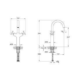 VitrA A4288625 Origin Fırçalı Altın Lavabo Bataryası