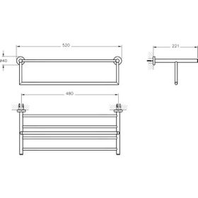 VitrA A44108 Base 200 Krom Havlu Rafı