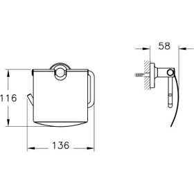 VitrA A44112 Base 300 Kapaklı Krom Tuvalet Kağıtlığı