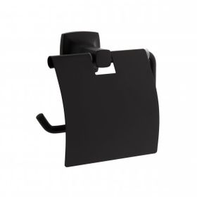 Vitra A4412336 Base 400 Kapaklı Mat Siyah Tuvalet Kağıtlığı