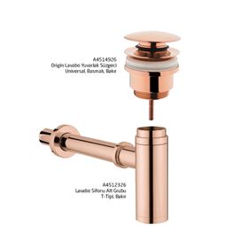 Vitra Bakır Origin Lavabo Sifonu ve Süzgeç Seti