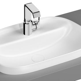 Vitra Frame 5696B401-0041 Armatür Bantlı 57 cm Mat Beyaz Tezgah Üstü TV Lavabo