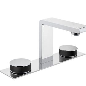 VitrA Memoria A4231558 Lavabo Bataryası, 3 Delikli Lavabolar Için, Krom/Siyah