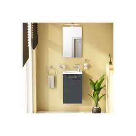 VitrA Mia 40 cm Parlak Antrasit Banyo Dolabı Seti