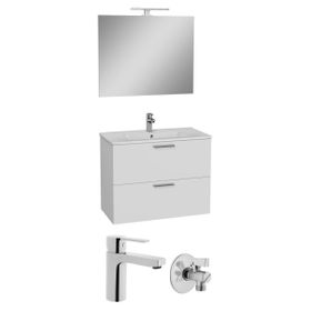 VitrA Mia 80 cm Parlak Beyaz Çekmeceli Banyo Dolabı Seti