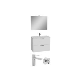 VitrA Mia 80 cm Parlak Beyaz Çekmeceli Banyo Dolabı Seti