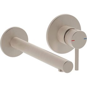 VitrA Origin A4258134 Ankastre Lavabo Bataryası 2 Rozetli Sıva Üstü Fırçalı Nikel
