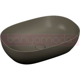 VitrA Outline 5995B483-0016 60 cm Mat Siyah Oval Çanak Lavabo