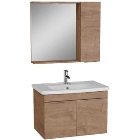Vitra Quadrum 80 cm Altın Meşe Banyo Dolabı Set