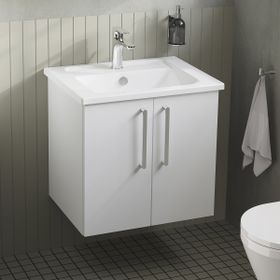 Vitra Root 66354 Parlak Beyaz 60 cm Kapaklı Lavabo Dolabı
