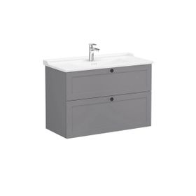 Vitra Root Classic 100 cm Gri Çekmeceli Banyo Dolabı Alt Modül Lavabo