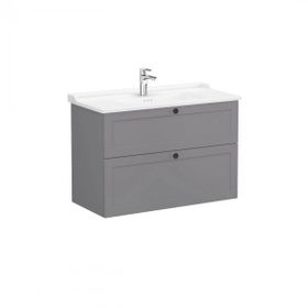 Vitra Root Classic 100 cm Gri Çekmeceli Banyo Dolabı Alt Modül Lavabo