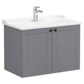 VitrA Root Classic 68724 Mat Gri 80 cm Kapaklı Lavabo Dolabı