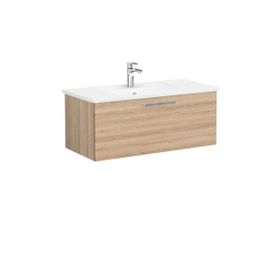 Vitra Root Flat 100 cm Meşe Çekmeceli Banyo Dolabı Alt Modül Lavabo