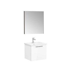 VitrA Root Flat 60 cm Beyaz Çekmeceli Aynalı Banyo Dolabı Takımı