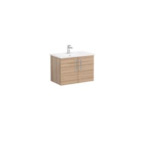 Vitra Root Flat 66386 Doğal Meşe 80 cm Kapaklı Lavabo Dolabı