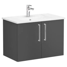 VitrA Root Flat 68149 Mat Fırtına Gri 80 cm Kapaklı Lavabo Dolabı