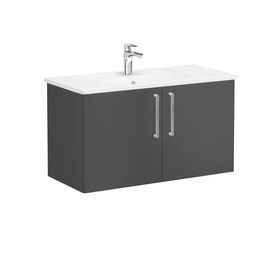 Vitra Root Flat 68167 Mat Fırtına Gri 100 cm Kapaklı Lavabo Dolabı