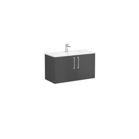 Vitra Root Flat 68167 Mat Fırtına Gri 100 cm Kapaklı Lavabo Dolabı
