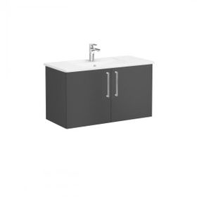 Vitra Root Flat 68167 Mat Fırtına Gri 100 cm Kapaklı Lavabo Dolabı
