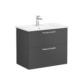 Vitra Root Flat 68286 Mat Fırtına Gri 80 cm İki Çekmeceli Lavabo Dolabı