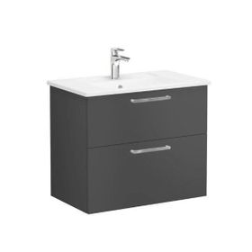 Vitra Root Flat 68286 Mat Fırtına Gri 80 cm İki Çekmeceli Lavabo Dolabı