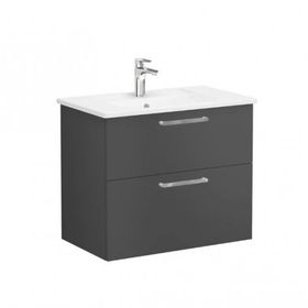 Vitra Root Flat 68286 Mat Fırtına Gri 80 cm İki Çekmeceli Lavabo Dolabı