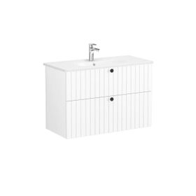 Vitra Root Groove 69457 Beyaz 100 cm İki Çekmeceli Lavabo Dolabı