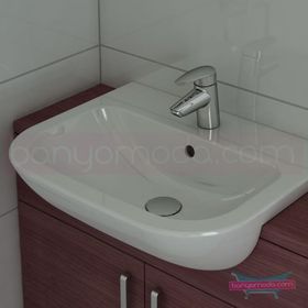 Vitra S20 55 cm Yarım Tezgah Lavabo