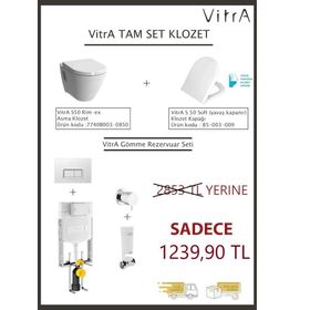 VitrA S50 Rim-Ex 5745(0088)+5422(0107) Klozet ve Rezervuar Kombinasyonu