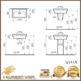 Vitra S50 Yarım Tezgah Lavabo