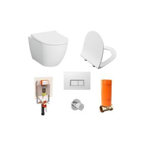 VitrA S60 Kanalsız Asma Klozet + Slim Duroplast Kapak + Gömme Rezervuar Set