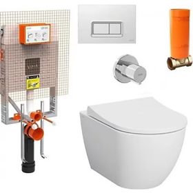 Vitra S60 Rim-Ex Smoothflush Beyaz Kanalsız Asma Klozet Gömme Rezervuar Tam Set