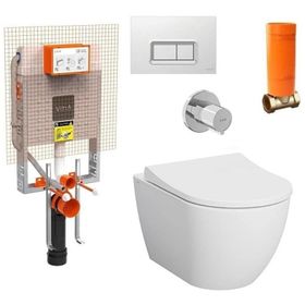 Vitra S60 Rim-Ex Smoothflush Beyaz Kanalsız Asma Klozet Gömme Rezervuar Tam Set