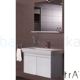 Vitra Step 85 cm Tik Beyaz MDF Banyo Dolabı Takımı