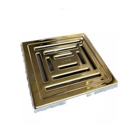 VitrA V-Flow Kare 5607319 Yandan Çıkışlı DK 800 Kapak Parlak Altın Yalıtımlı Duş Kanalı