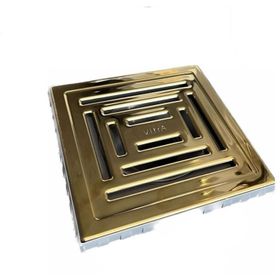 VitrA V-Flow Kare 5607319 Yandan Çıkışlı DK 800 Kapak Parlak Altın Yalıtımlı Duş Kanalı