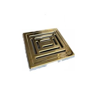 VitrA V-Flow Kare 5607319 Yandan Çıkışlı DK 800 Kapak Parlak Altın Yalıtımlı Duş Kanalı