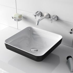 VitrA Water Jewels Kare 40 cm Sedef Beyaz-Siyah Çanak Lavabo